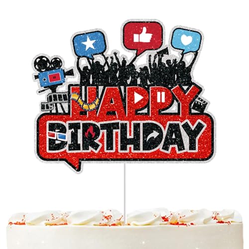 Youtube Birthday Party Decorations Social Media Youtube Cake Topper Teens Boys Girls Adult Birthday Supplies