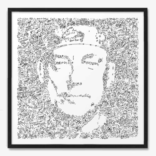 Neil Peart Illustrazione - dettagli di batteria all'interno della stampa del professore di batteria | poster con biografia illustrata - | arte regalo con scarabocchi rush (30x30cm)