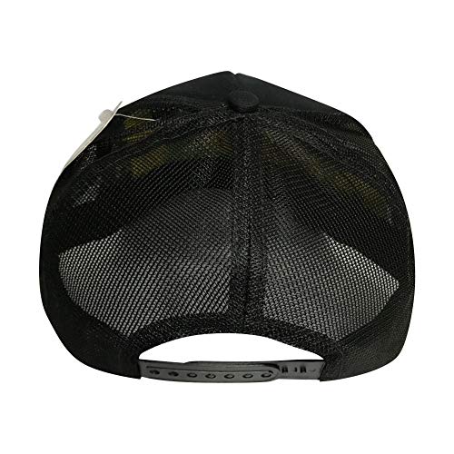 Boné De Tela Liso Trucker De Brim Preto Aba Curva