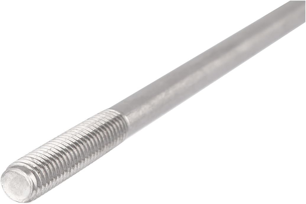 uxcell M8 x 150mm Tight Adjustable Push Double End Thread Stud Teeth Rod 10pcs
