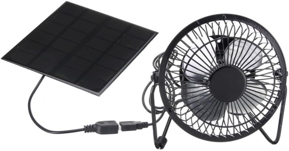 5W Solar Panel Fan with USB Output - Portable Ventilation System for Greenhouses, Sheds & Pet Houses, Automatic Cooling Adjusts to Sunlight Intensity