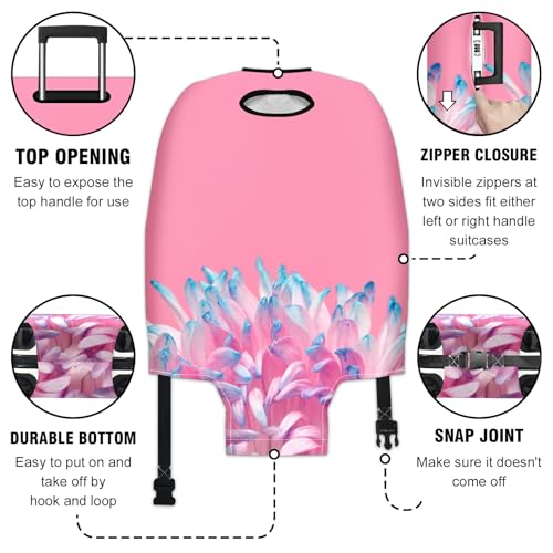 Travel Luggage Cover Suitcase Protector Scratch-Resistant Fit Not Included Suitcase Pretty Flower M-22-24in3
