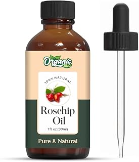 Organic Zing Rosehip Seed (Rosa rubiginosa) Oil Cold Pressed Pure & Natural for Skin Care, Hair Care, Massage - 30ml/1.01fl oz