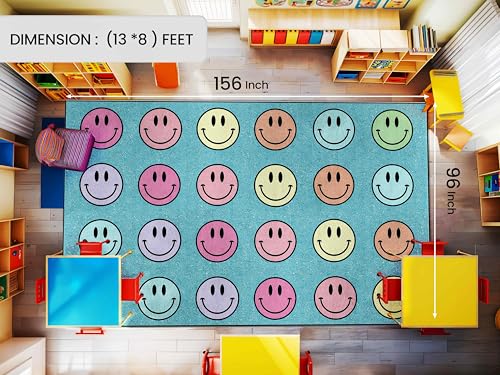 OLEEK Large Classroom Rug Elementary 8x13 - (Washable) Classroom Rugs for Kids Room - Classroom Carpet Elementary - Kids playroom Rug 8 x 13 - Preschool Rugs for Classroom - Schoolgirl Classroom Decor - Image 2