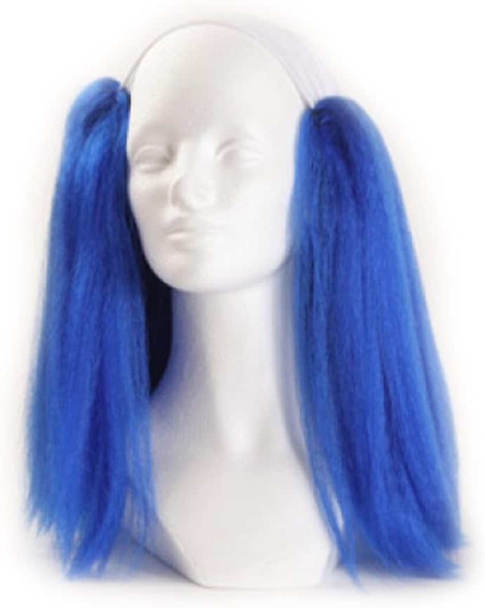 Clown Antics Blue Bald Clown Straight Wig