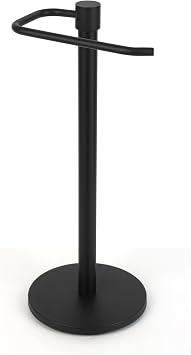 Kawlity Extra Large Free-Standing Hand Towel Holder Stand Towel Rack for Bathroom Kitchen Stable Stainless Steel Waterproof with Matte Black Finish Vanity Countertop Organizer, Black