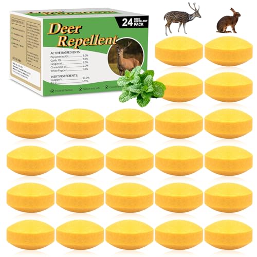 CKUKARM 24 Pack Deer Repellent, Deer and Rabbit...