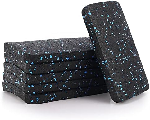 Treadmill Mat Pads, Exercise Equipment Mat with High Density Rubber for Protect Floors 4.7" x 3.2" x 0.5" (6 PCS) Black