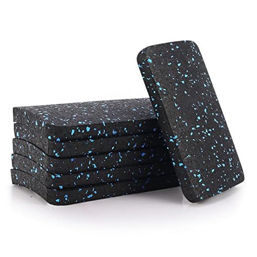 BestXD Treadmill Mat 4.7" x 3.2" x 0.5" Pads 6 pcs, Exercise Equipment Mat with High Density Rubber for Protect Floors