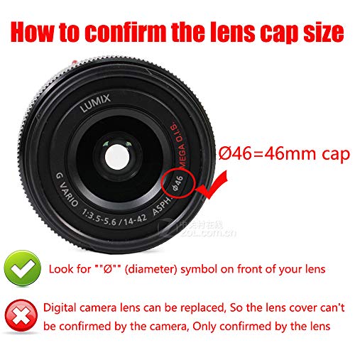 Z50 Lens Cap (46mm) Compatible for Nikon Z50 w/NIKKOR Z DX 16-50mm, Compatible for Lumix G Vario 14-42mm PZ 45-175mm Lens, 2 Packs - Image 2