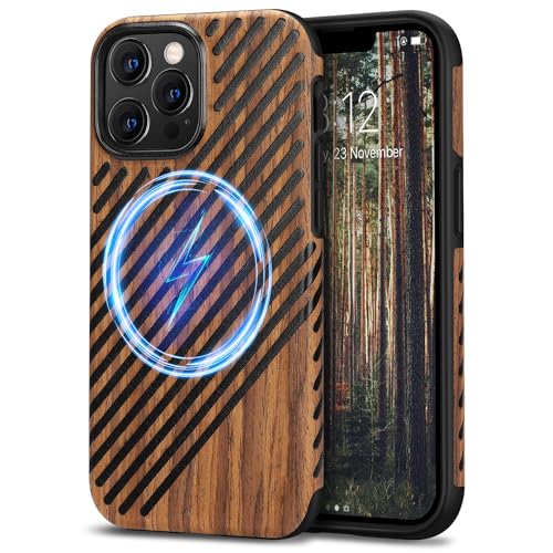 Coque iPhone 13 Pro bois et cuir TENDLIN - Protection hybride compatible MagSafe
