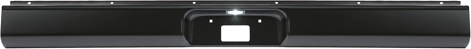 KUAFU Rear Bumper Roll Pan Compatible with 1973-1987 Chevy Chevrolet C/K 10 20 30 Pickup w/License Plate LED Light Fit Fleetside/Styleside Bed Steel Electrophoresis Not fit Stepside