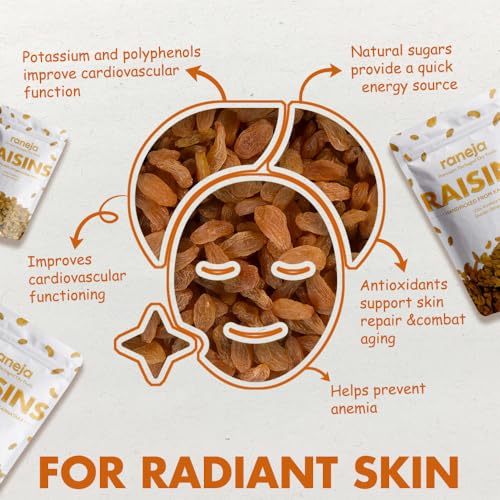 Image of Raneja Premium Seedless Golden Raisins 300g | Quality Kishmish /Kismis | Dry Fruits, Healthy Snacks | Rich in Iron & Vitamin B | Antioxidant Rich | Healthy Dry Fruit Snack