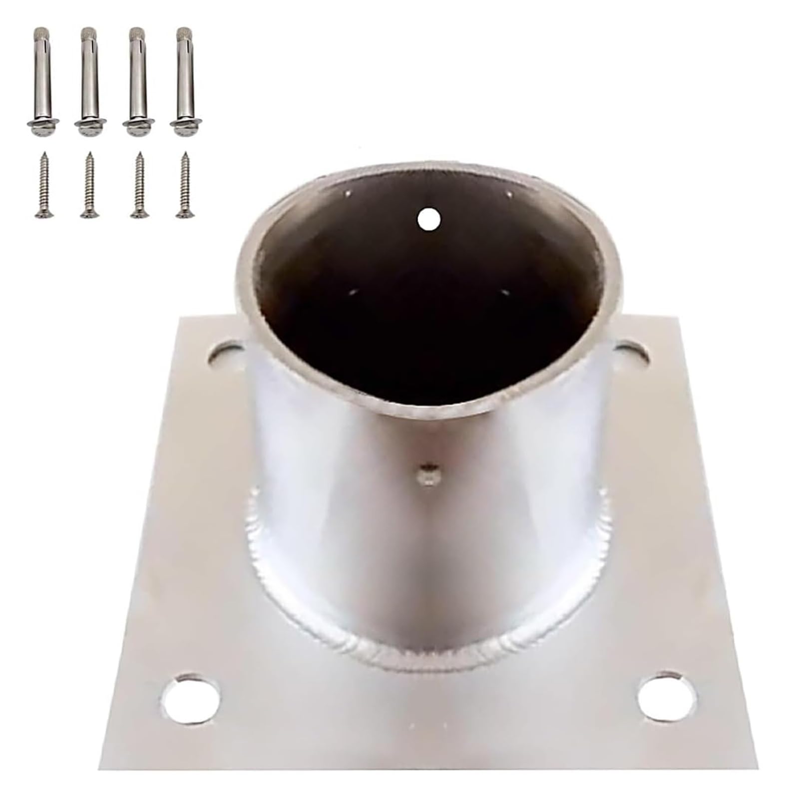CXGfdghD fence posts， Kit Antirust Post Anchor Outdoor Round Brackets Support for Fence, Mailbox, Deck, Pergola(1pc,Diameter: 3.15in; H: 3.15in)