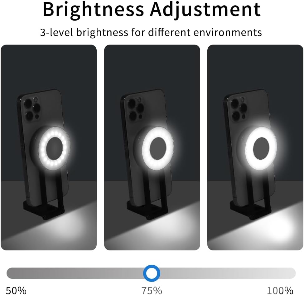 FEICHAO Double-Sided Magnetic Folding Phone Holder Desktop Holder Selfie Stick Bracket for Magnetic Functional Cell Phone Accessories (Magnetic Fill Light Set)