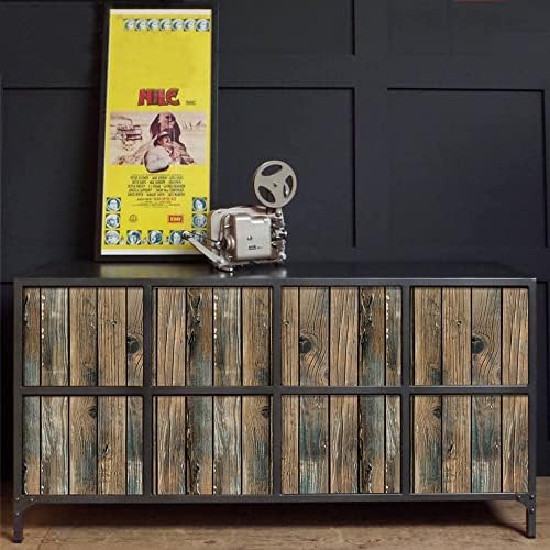 Self Adhesive Wallpaper Vintage Furniture Sticker,Removable Self Adhesive Countertops,Roll Film Vinyl Peel Stick Wallpaper,Kitchen Cabinet Shelf Liner Wallpaper (Vintage wood - 45x300cm)
