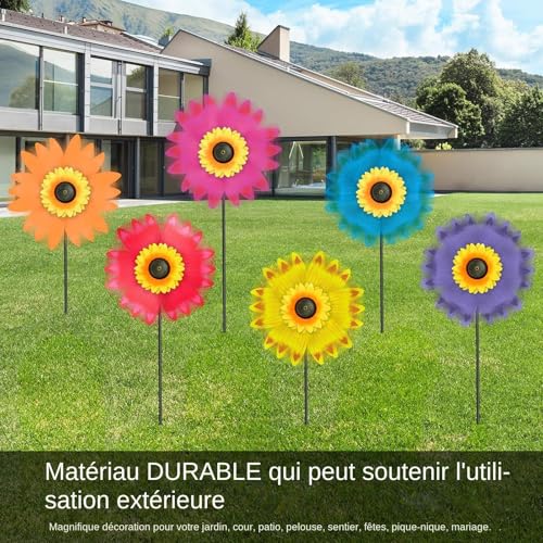 Girouette de jardin抗风 rust proof moulin à vent extérieur durable - 3