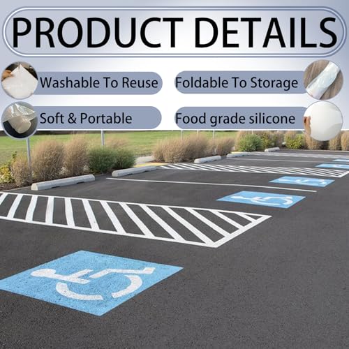 Handicap Parking Stencil - Handicap Silicone Parking Lot Stencils，Reusable， (36"x36") by Aifukena - Used condition - Image 7