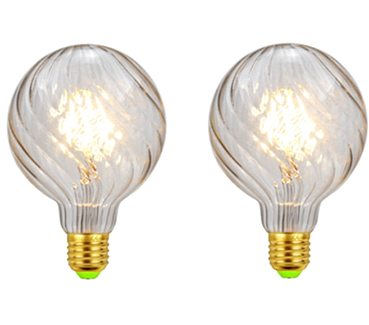 ABLIN 2 Pack LED Light Bulb, E27 Screw Bulb Vintage LED Bulb 4W Edison Light Bulbs Decorative Light Bulb (Swirl Transparent)