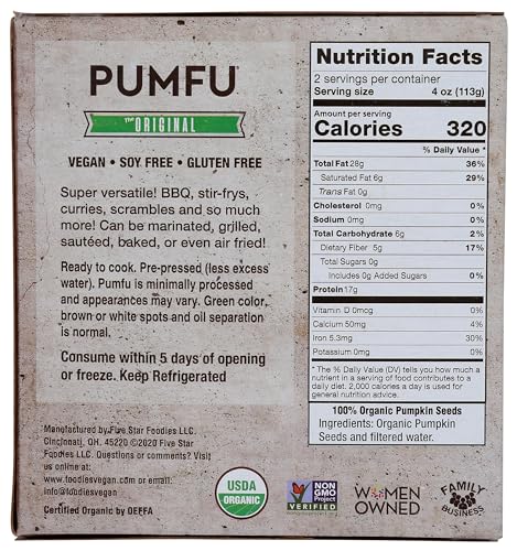 Foodies Vegan Organic Original Pumfu, 8 OZ