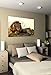 PICANOVA Majestic Lion 100 x 75 cm Premium Canvas Print on 2 cm Wooden Stretcher Frame for Bedroom and Living Room
