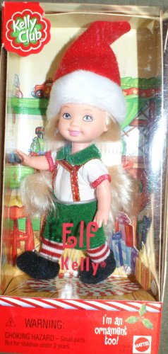 Muñeca Barbie Kelly Club Navidad Elfo Adorno miniatura 1