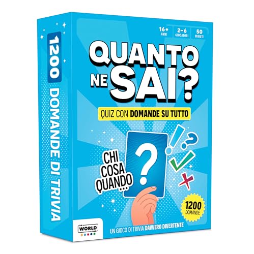Quanto ne sai? - Versione Italiana - Giochi da Tavolo Adulti con 1200 Domande - Divertente Gioco di Trivia - Giochi di Società con Carte di Trivia - Giochi da Viaggio per Famiglia e Adolescenti