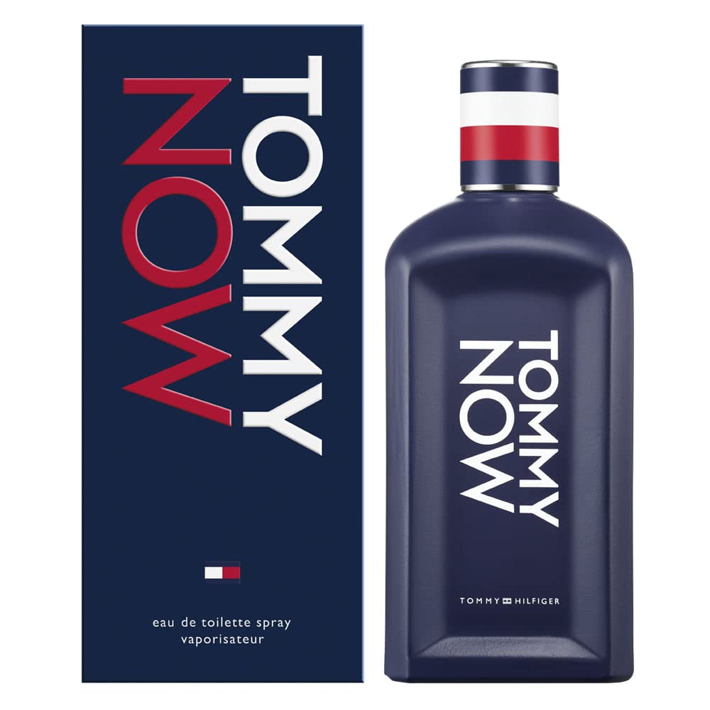 Tommy Hilfiger – Eau de Toilette TOMMY NOW 100 ml – Profumo Uomo – Fragranza Legnosa e Speziata– Note Agrumate – Flacone in Vetro Blu