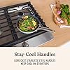 Calphalon Ceramic Nonstick 8 inch and 10 inch Frying Pan Set, Easy Cleanup Ceramic Pans for Searing, Sauteing, PFAS-Free Cookware, Dishwasher Safe, Oven Safe, Flour #5