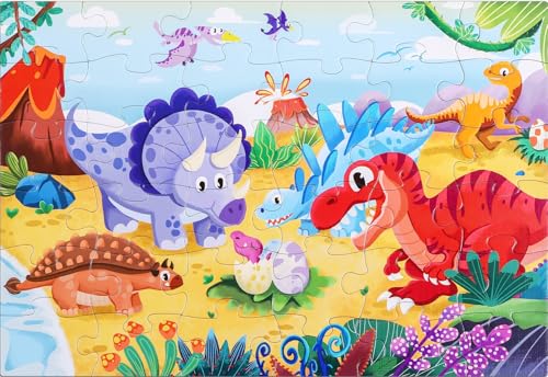 Puzzles for Kids Ages 4-6, 3-5,36 Piece Dinosaur Puzzles for Toddler,Floor Puzzle Age 5-7 Children Learning Preschool Educational Toys for Boys and...