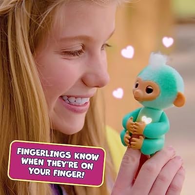 Fingerlings 2023 NEW Interactive Baby Monkey Reacts to Touch 70+ Sounds & Reactions Charli (Purple)