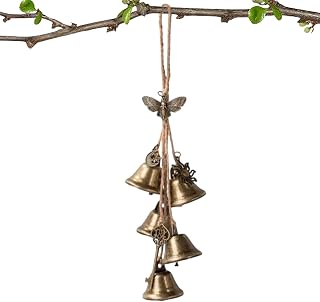 Ruwshuuk Rustic Door Chime Hanger, Witch Bells for Doorknob - Clear Negative Energy Witch Bells | Wind Chime Decoration, E...