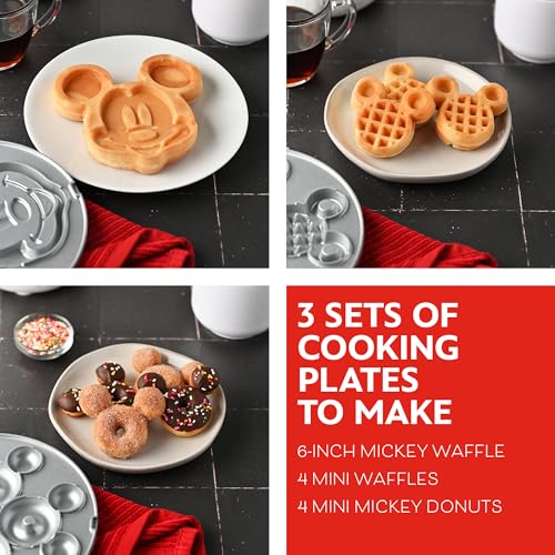 Mickey Mouse Waffle and Donut Maker with 3 Sets of Removable Nonstick Ceramic Plates by Disney - Image 2
