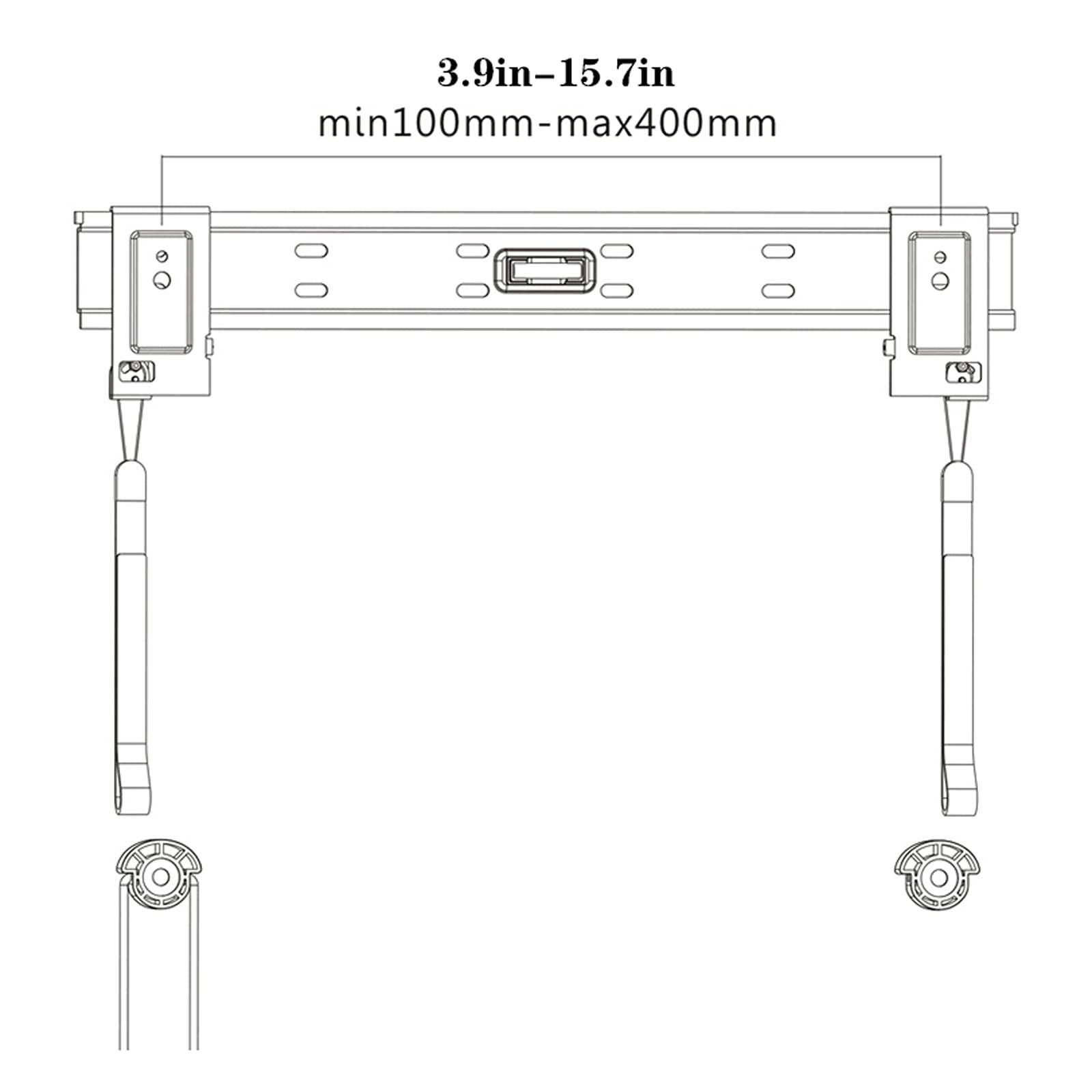 tv Stand Staffa TV a parete TV a basso profilo Staffa TV con serratura a scatto con cordoncino, Livello di spirito integrato 32 "-60" Mount TV universale, Tiene fino a 110 libbre .per casa, ufficio