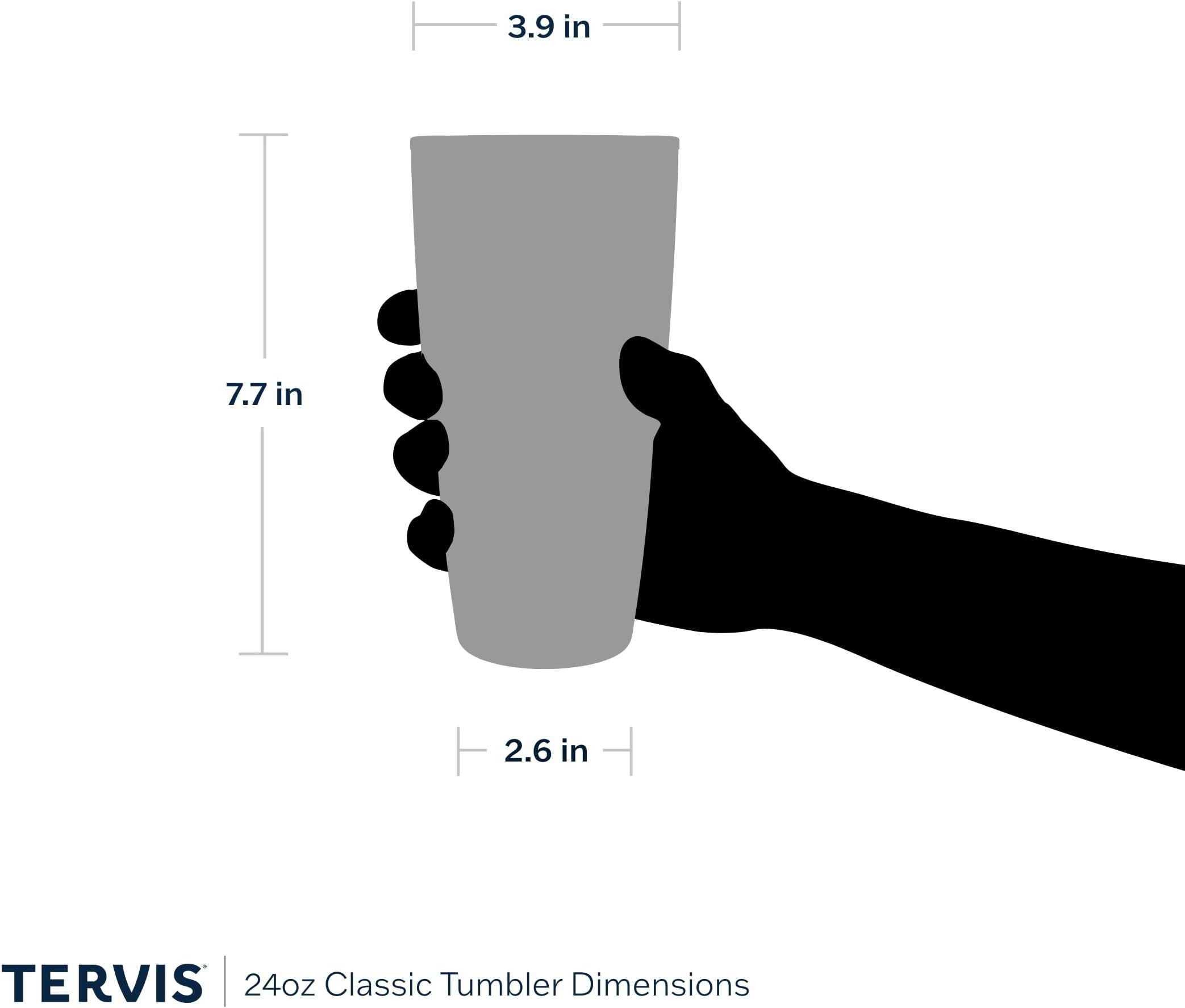Tervis Clear & Colorful Tabletop Made in USA Double Walled Insulated Tumbler Travel Cup Keeps Drinks Cold & Hot, 24oz, Clear