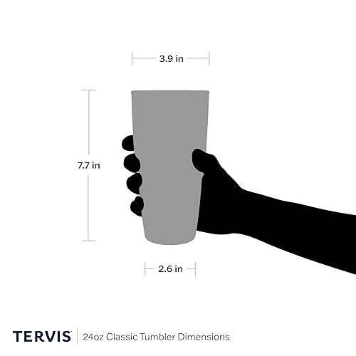 Miniatura 5 de Tervis Vaso aislado de doble pared retro hecho en Estados Unidos, vaso de viaje mantiene las bebidas frías y calientes, 24 onzas, tapa