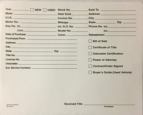 Pre-Printed Heavy Duty Deal Jacket 500 Qty. (White)