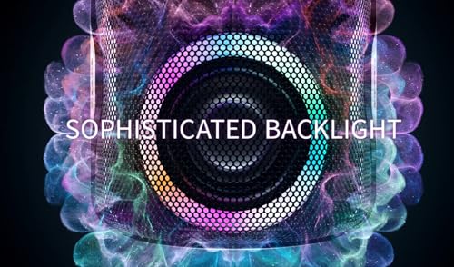 SHARP PS-921BK 120W Bluetooth Party-Lautsprecher - Tiefbass, LED-Lichter, 3,5mm Aux-Eingang & USB, wiederaufladbarer Lithium-Ionen-Akku mit 14 Std Laufzeit, wasserdicht, tragbarer Party-Lautsprecher