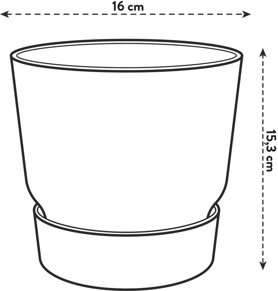Elho Greenville Round 16 - Flower Pot for Outdoor - Ø 16.0 x H 15.3 cm - White/White