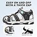 FANTURE Kids Athletic Sandals Closed Toe Lightweight Boys Girls Outdoor Summer Sports Shoes(U424BT003.MG-Black-34)