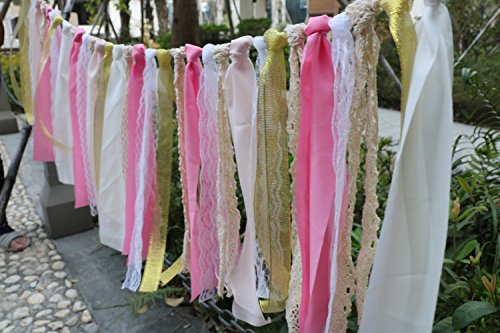 Lace Tassel Garland Fabric Garland Rag Tie Garland Shabby Chic Blush banner Wedding Backdrop Wedding Decor Baby Shower Party Decor Home Decor Wall Hanging Bedroom Decor 4Ft