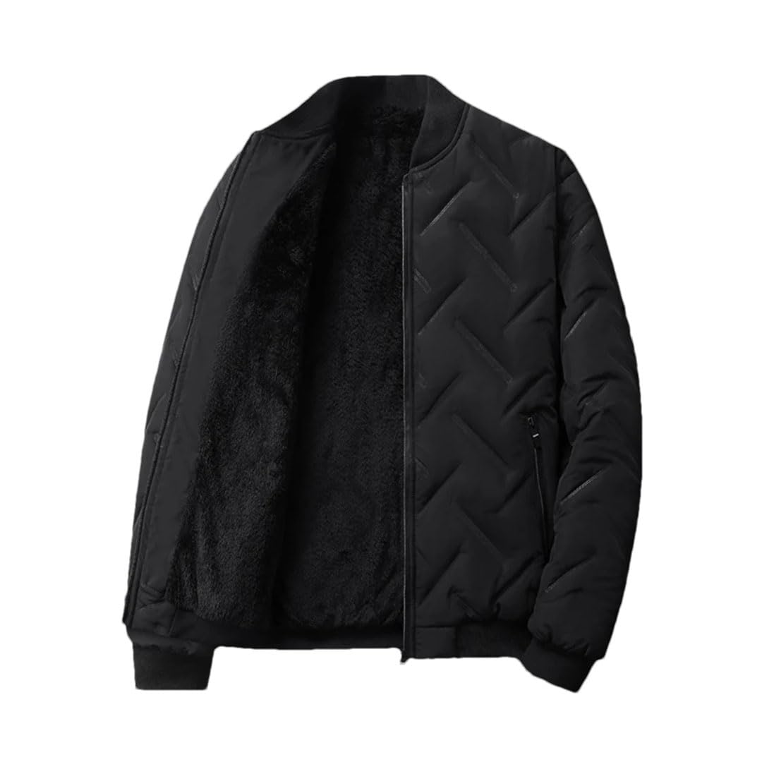 Piumino invernale da uomo tinta unita ispessito caldo business ufficio stand collare giacca cappotto