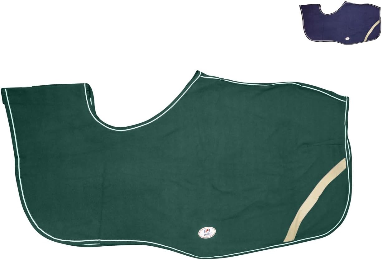 Derby Originals Classic Horse Polar Fleece Keyhole Quarter Sheet – Breathable, Moisture-Wicking, Reflective Exercise Rug with Contoured Fit, Tail Cord & Reflective Safety Strips
