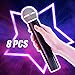 Zubebe 8 Pack Fake Microphone Prop Bulk Pretend Plastic Microphone Toy Fake Mic Pack for Costume Karaoke Music Swift Cosplay Mic Party Favor Arts Crafts Centerpiece Decor