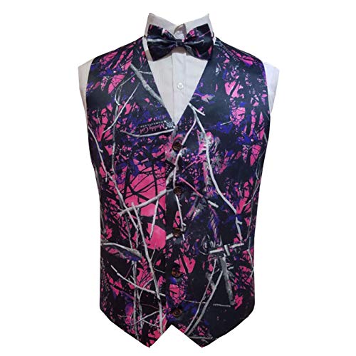 Fushia Camo vests for wedding and prom vest