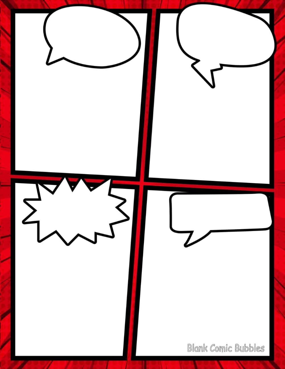Blank Comic Bubbles: Blank Comic With Speech Bubbles Book : Manga Blank Comic Book : Blank Comic Book Variety Of Templates : Blank Comic Book Panels ... For Kids And Adults : 8.5 x 11 Inches