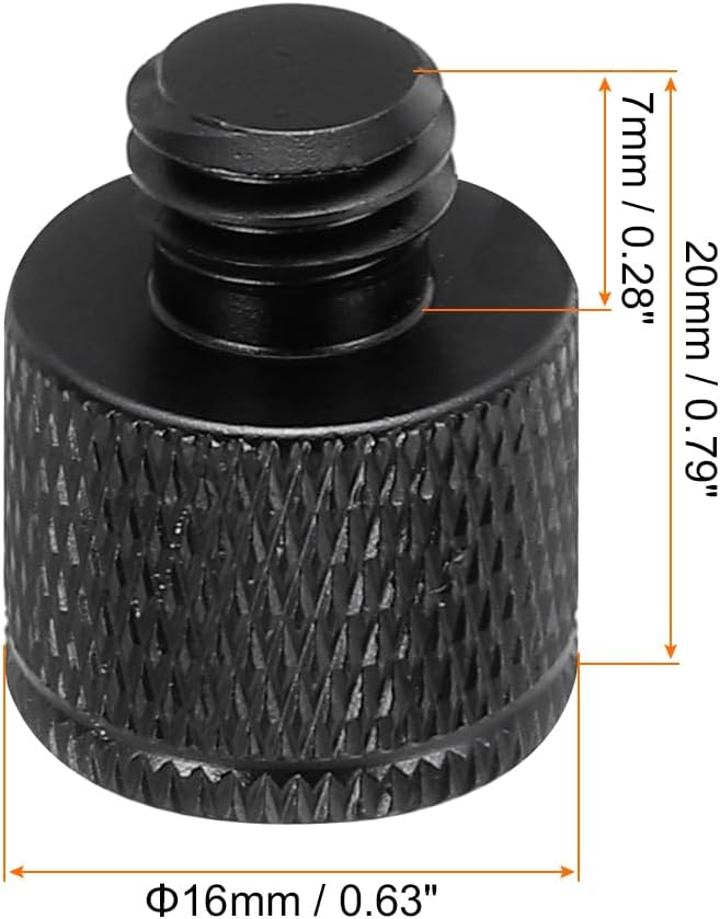 MECCANIXITY 4Pcs Mic Stand Adapter M10 Female to 3/8 Male Thread Screw Adapter Aluminum Alloy for Microphone Tripod Stand Mount, Black