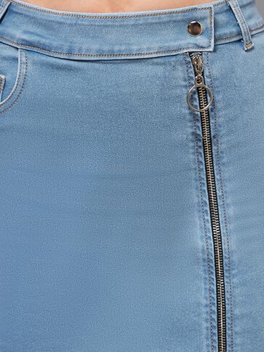 Image of Miss Chase Women's Straight High Rise Mini Denim Skirt