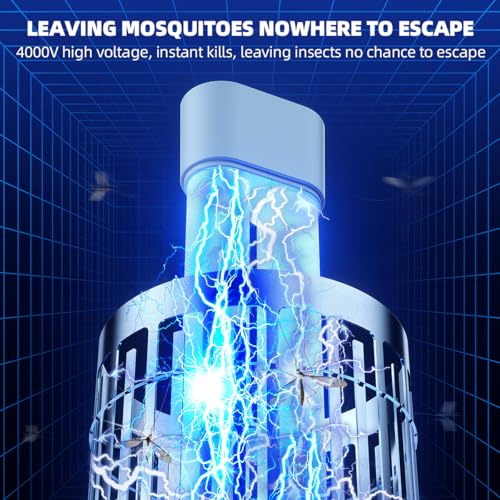 Image of Minimoon Mosquito Killer Lamp with UV Light, 20W Electric Bug Zapper for Flies and Mosquitoes, Safe for Family, IPX6 Waterproof for Indoor & Outdoor Bug-Prone Areas, Black