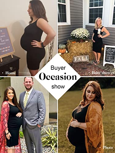 Liu & Qu Women's Maternity Sleeveless Tank Dresses Side Ruching Bodycon Dress For Daily Wearing Or Baby Shower #TOP2